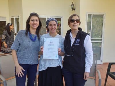 טקס חלוקת תעודות קורס מדריכות הנקה חיפה 2014